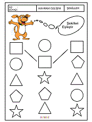 okul öncesi geometrik şekiileri eşleştir